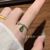 Anillo de calabaza de jadeíta natural al por mayor del fabricante con incrustaciones de plata s925, diseño fresco y simple, popular en Xiaohongshu