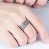 Anillo Yintai de Plata Gruesa Chapada Vintage Estilo Japonés y Coreano Anillo de Plata Antigua Simple Personalizado de Moda para Índice para Hombres y Mujeres