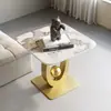 Mesa de centro de pizarra, Mesa pequeña, Mesa lateral móvil para sofá, Mesa cuadrada redonda para sala de estar balcón, Mesa de noche, Estante de almacenamiento, Modelo nuevo