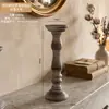 País Americano Simples Retrô Coluna Romana Castiçal de Madeira Decoração Ornamento Banquete Mesa de Jantar Ornamento Adereço de Foto