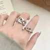 Anillo de Corazón Geométrico Minimalista para Mujer, Estilo Minimalista, Anillo Abierto Irregular, Anillo de Moda Versátil Apilable para Dedo Índice