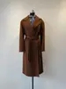 Personalizado~Lã Cashmere Seda de Amora Gola de Terno Longa Dupla Face Peça Externa de Cashmere Outwear Outono e Inverno Feminino