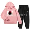 Conjunto de Dos Piezas de Sudadera con Capucha y Pantalones de Chándal de Algodón para Niños, Estilo Moderno, Corte Holgado para Niños Mayores, para Primavera y Otoño