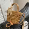 Bolso Tejido de Paja de Moda para Mujer 2026 Nuevo Bolso Cruzado de Moda Cesta Tejida tipo Tote Bolso Cubo para Mujer