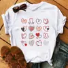 Camiseta de Mujer con Estampado de Flores y Corazones de Colores Maycaur Verano Casual
