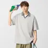 Camisa tipo Polo con cuello en V estilo americano de dos piezas falsas para hombre An Yang 2026 Verano Nuevo Diseño con Sentido Marca de Moda Patchwork Manga Corta