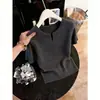 2026 Verano Nueva Moda Femenina Manga Corta Casual Versátil Holgado Adelgazante Tejido Camiseta Top