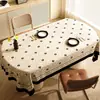 Toalha de Mesa Oval Estilo Francês, Lavável, à Prova de Óleo, Impermeável, Luxo Leve, Toque de Alta Qualidade, Novo Modelo 2024, Toalha de Mesa para Ambiente