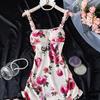 Lingerie Erótica Transfronteiriça, Vestido de Batalha Quente e Sedutor, Camisola Estampada Provocante e Sedutora, Roupa de Dormir Sexy, Vestido Suspensório de Cama, Lingerie