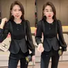 Blusas de Outono Novo Estilo Patchwork Emagrecedor Camisa Básica 2024 Camiseta de Manga Longa para Mulheres Moda Tendência Falso Duas Peças
