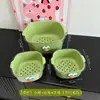 Cesta de drenaje de dopamina de doble capa - Cesta de drenaje de dopamina de doble capa para uso doméstico, bonita cesta de frutas para lavar y escurrir