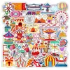 Lindas pegatinas frescas de parque de atracciones 50 piezas juego carnaval papelería para computadora pegatinas