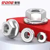 Tuerca de Brida de Acero Inoxidable 304 316 Hexagonal Antideslizante Antiaflojamiento Tornillo de Bloqueo Dentado con Arandela M3-M20 Dongming