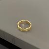 Anillo de doble capa de alta gama de lujo ligero para mujer, diseño de nicho, exquisito anillo para el dedo índice, moda personalidad, anillo ajustable