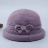 Sombreros para mujeres de mediana edad y ancianas, sombrero cálido de invierno para mamá, grueso con terciopelo, sombrero tipo cubo para personas mayores, abuela, sombrero de lana tejido para señora mayor