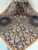 Pañuelo de Seda Negro y Rojo para Mujer, Pañuelo Cuadrado Delgado de Seda para Primavera y Otoño, Estampado Paisley, Bufanda de Seda de Morera para Mujer, 53cm