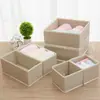 Caja de Almacenamiento de Tela a Cuadros para Ropa Interior, Sujetadores, Calzones y Calcetines; Organizador Tipo Cajón para Esenciales de Organización de Armario y Dormitorio