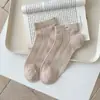 Calcetines finos de verano para mujer, calcetines tobilleros de malla con bordado de oso lindo, estilo japonés, de malla, transpirables, que absorben el sudor, calcetines tobilleros versátiles