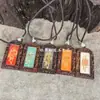 Colgante de Madera de Azufaifo Golpeada por Rayo Natural de la Montaña Longhu, Colgante Thangka Pintado a Mano con Símbolo de Flor Morada, Amuleto Protector Taoísta, Paz y Seguridad