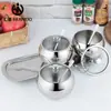 Juego de Frascos para Condimentos de Acero Inoxidable 304 de Primera Calidad Contenedor de Especias Visible para Cocina Frasco de Sal Azúcar Frasco para Condimentos Sólido