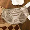 Pantaletas de Encaje Sexy con Doble Lazo Pure Desire para Mujer, Calzones Dulces de Malla Huecos de Cintura Baja 1104