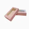 Caja de Cartón Kraft Rectangular con Ventana para Empaque de Dulces, Macarons, Postres, Caja de Regalo para Fiesta Navideña o de Boda