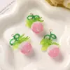 Vacante Chica Dulce Hermana Vista Hojas Verdes Cereza Colgante DIY Fruta Pendientes Pendientes Cadena de Teléfono Móvil Colgante Accesorios