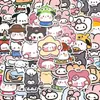 Stickers Sanrio pintados a mano 100 dibujos animados lindos nicho personalizados cuaderno teléfono móvil diario pegatinas decorativas papel de pintura