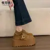 Zapatos para mujer de cuero genuino, totalmente cerrados estilo Birkenstock, nueva colección otoño 2026, mocasines con plataforma de suela gruesa, zapatos casuales de un solo color retro