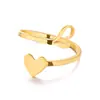 Moda Popular Transfronteriza Anillo Abierto Simple de Acero Inoxidable Anillo de Cola de Amor Tridimensional Anillo Ajustable Venta al por Mayor