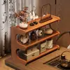 Prateleira de Armazenamento para Mesa de Trabalho Utensílios de Cozinha Sala de Estudo Estante de Armazenamento Multicamadas Sala de Estar Copos Artigo de Armazenamento para Casa