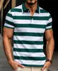 Camisa Polo Masculina de Verão, Top Elegante com Gola Listrada, Novo Estilo de Comércio Exterior Transfronteiriço Camisa Polo Masculina de Manga Curta