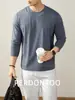 Camiseta de Manga Larga para Hombre de Modal Seda de Hielo Sensación de Nube Algodón Color Liso Delgado Primavera/Otoño Top Simple de Lujo Ligero 2026