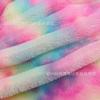 Em estoque veludo pv tie-dye gradiente colorido 12 lã alta cor urdume tricotado flanela sapatos e chapéus de veludo sul-coreano bagagem tecido