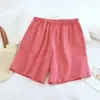 Pantalones Cortos de Algodón Puro, Pantalones de Pijama para Mujer, Pantalones Finos de Algodón Lavado de Verano para Casa, Pantalones de Playa Simples de Algodón Puro Talla Grande Que Se Pueden Usar Afuera