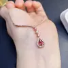 Colar Pingente Gota d'Água em Prata Esterlina S925 com Turmalina Natural para Mulheres, Estilo Europeu e Americano Pingente Geométrico de Gota d'Água com Chifre de Cervo com Toque de Alto Padrão