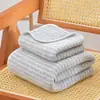 Toallas de Coral Fleece al por Mayor con Patrón de Estrellas, Rayas Finas, Toallas Cuadradas Pequeñas para el Hogar, Suministro para Supermercados, Juego de Toallas de Baño Absorbentes y Delicadas