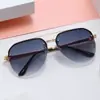 Gafas de sol metálicas de media montura 2024 nuevas europeas y americanas de moda de alta calidad con doble puente gafas de sol para hombre para exteriores y conducción