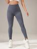 Calça Fitness Sem Costura de Cintura Alta Justa para Uso Externo Europeia e Americana Calça Esportiva com Linhas Tridimensionais Calça Yoga Levanta Bumbum Pêssego