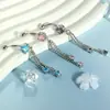 Piercing de Umbigo Perfurado Transfronteiriço com Zircônia Dourada Microincrustada Anel de Umbigo Corrente Roxa da Moda Piercing Corporal Joia