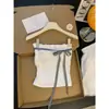 Top de tubo a cuadros estilo universitario sin hombros con lazo para mujer, estilo dulce y picante, top sin mangas con volantes y almohadillas en el pecho