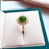 Celebridad en línea en vivo Superventas Nueva simulación Jaspe de Hotan Tipo Hielo Calcedonia Diamante Completo Temperamento Anillo Abierto Joyería para Mujer