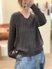 2026 Otoño Invierno Nuevo Suéter de Punto Trenzado Cuello Redondo Color Sólido Perezoso Manga Larga Cárdigan de Punto Holgado Prenda Base Mujer