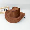 Sombrero de Sol para Viajes de Ocio Transfronterizos de Fábrica, Gamuza Sintética, Protección Solar de Verano, Fresco Sombrero de Vaquero Occidental para Hombres y Mujeres