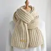 Cachecol Simples de Tricô para Mulheres, Versão Coreana de Inverno, Estilo Trendy Ins, Tricô de Estudante, Aquecedor de Pescoço de Tricô Versátil Quente de Outono e Inverno Estilo Japonês