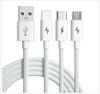 Cable trenzado de tres en uno tipo macarón es adecuado para línea de carga de teléfono móvil tres en uno Apple Huawei Android línea de datos de carga rápida