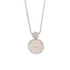 Nuevo Collar con Colgante de Joyería Estilo Chino de Alta Calidad Ágata Hielo Jade Incrustado con Hebilla Redonda de Paz Minimalista Transparente para Mujeres
