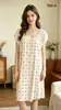 Novo Vestido de Dormir Soltinho de Verão para Mulheres, Canelado, Pijama Doce, Roupa de Casa, Renda, Laço de Borboleta, Acabamento em Renda, Tamanho Único, com Bojos