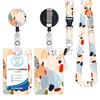 Padrão Mármore Pintura a Óleo Céu Estrelado Estampa Colorida Retrátil Puxa Fácil Porta Celular Id Lanyard Porta Cartão
