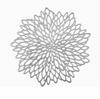 Ventas Directas de Fábrica Pvc Color Sólido Antideslizante Aislamiento Térmico Mantel Individual de Mesa Patrón Plástico Dorado y Plateado Almohadilla Flor de Hibisco Rojo